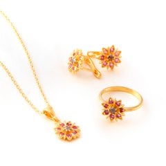 Alya Serisi Elmas ve Yakut Doğaltaşlı Set