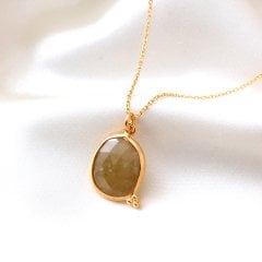 Della Serisi Sarı Safir Doğaltaşlı Kolye