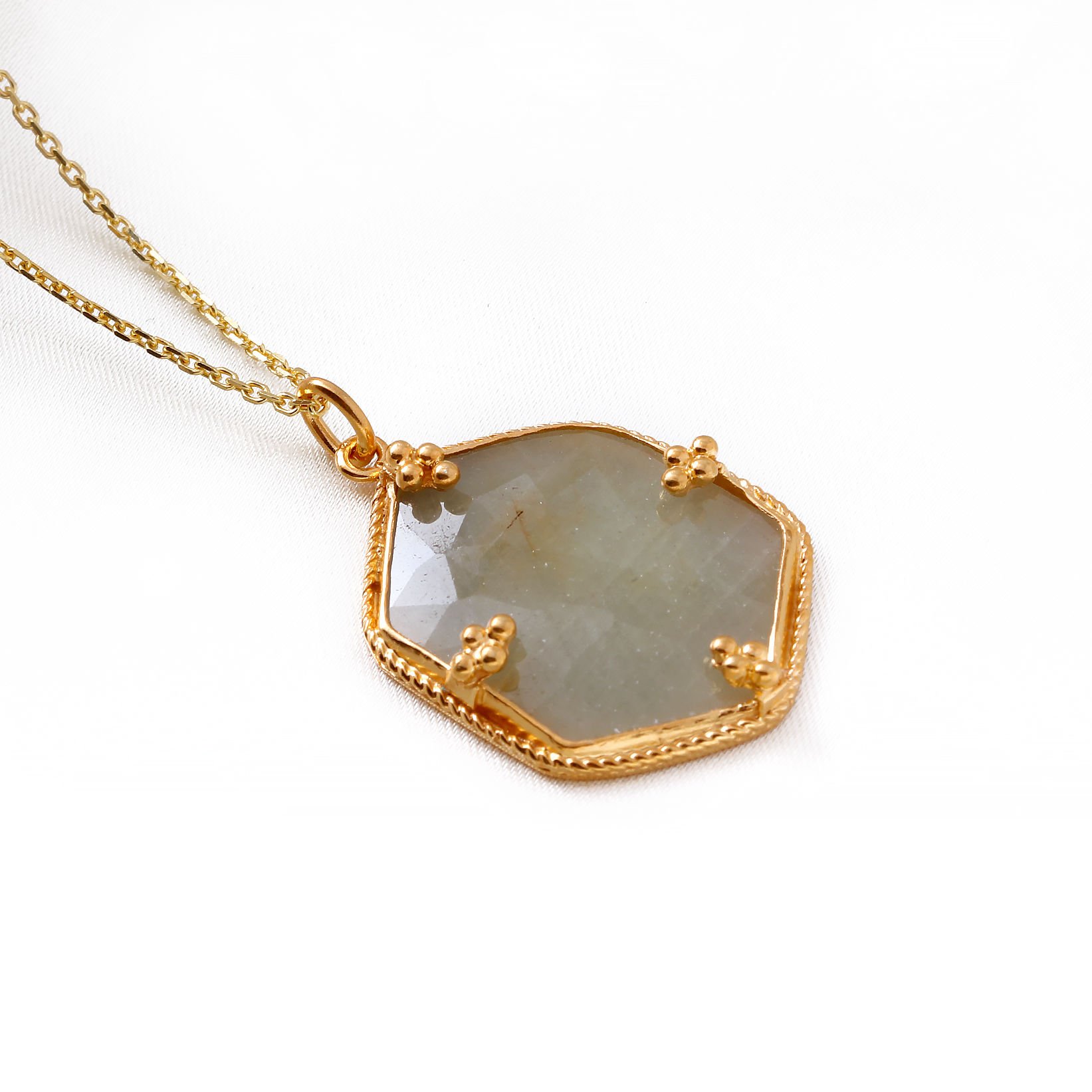 Della Serisi Sarı Safir Doğaltaşlı Kolye 3