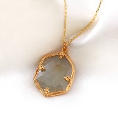 Della Serisi Sarı Safir Doğaltaşlı Kolye 3