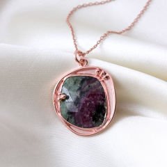 Adeline Serisi Zoisit Doğaltaşlı Kolye