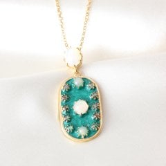 Elmas, Opal Doğaltaşlı Mineli Gümüş Set