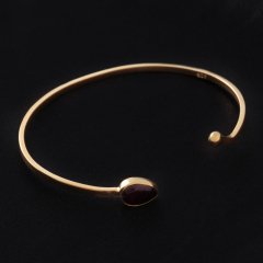 Garnet Doğaltaşlı Gümüş Bileklik