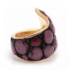 Yakut Doğal Taşlı Bayan Yüzük